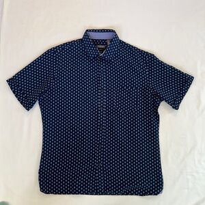 VAN HEUSEN BUTTON-UP MEN’S SHORT SLEEVED SHIRT - Slim fit - Large 16-16.5